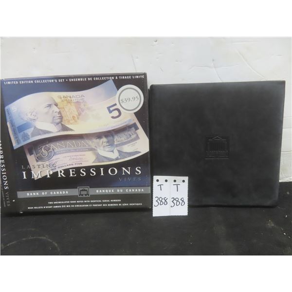 Canadian $5 Bill “Last Impressions” Collector Set.