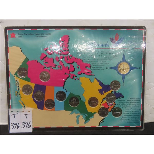 Canadian 125th Anniversary of Confederation 25¢ Coin Collection.