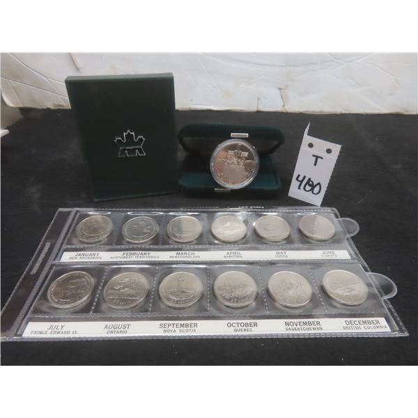 1984 Jacques Cartier Uncirculated $1 Coin and 125 Years of Confederation 25¢ Coin Collection.
