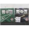 Image 1 : Two Canadian Grey Cup Coin And Stamp Sets: Winnipeg Blue Bombers And Saskatchewan Roughriders