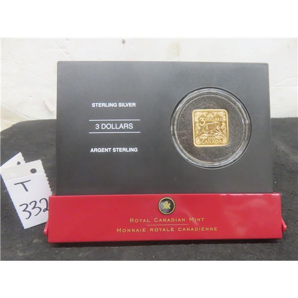 2006 Canadian $3 Square Sterling Silver Coin "The Beaver"