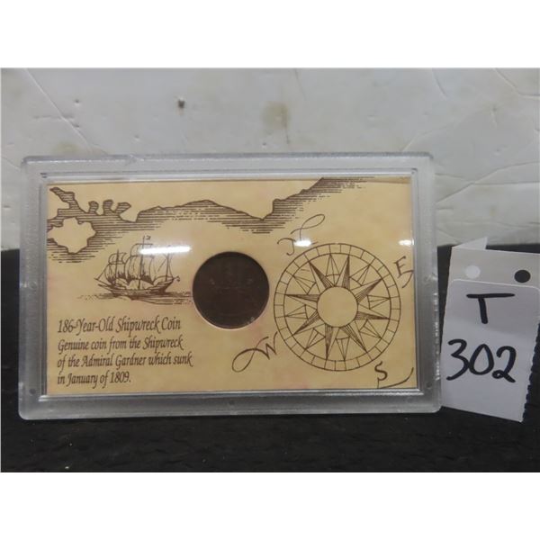 1808 East India Company Ten Cash Shipwreck Coin