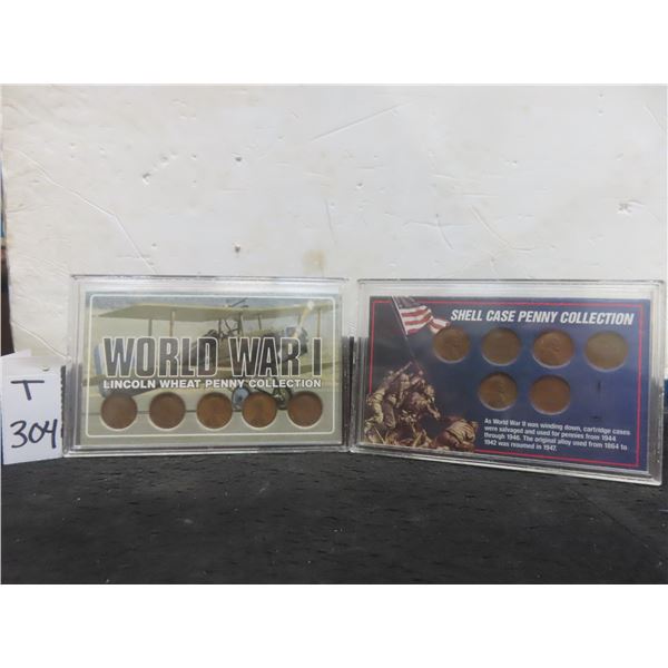 Two U.S. Lincoln Penny Collections: WWI Collection And Shell Case Collection
