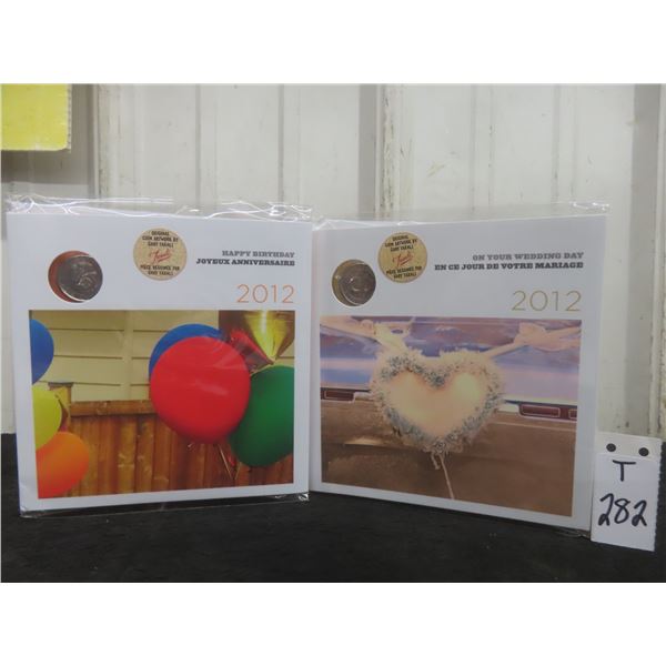 Two 2012 Canadian Uncirculated Coin Sets, "On Your Wedding Day" and "Happy Birthday"