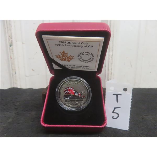 2019 Canadian 25¢ Coin — 100th Anniversary of CN