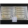 Image 1 : 10 1973 Canadian $1 Bills, Uncirculated, With Consecutive Serial Numbers