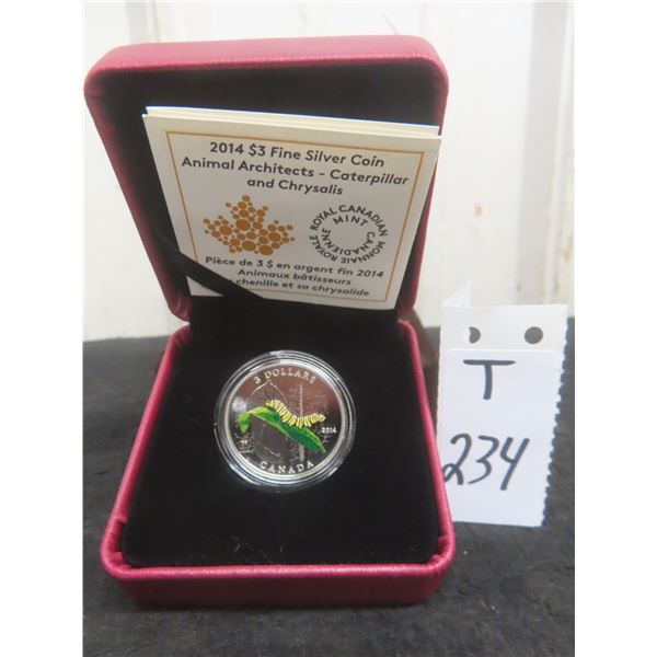 2014 Canadian Fine Silver Animal Architects Three-Coin Set — “Caterpillar and Chrysalis”