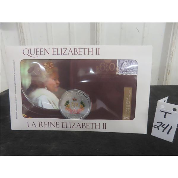 2012 Canadian Queen Elizabeth II Diamond Jubilee — $2 Stamp and 50¢ Coloured Coin