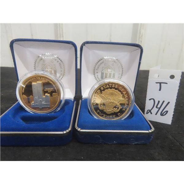 2006 5th Anniversary of 9/11 Medallion and Liberty Head Double Eagle $20 Coin (Copy)