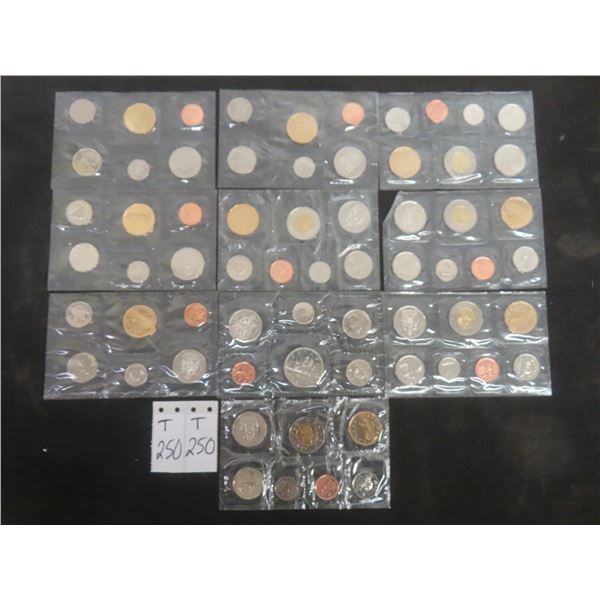 10 Canadian Proof Sets — 1987, 1992–1993, 1995–1997, 1999, 2002–2004