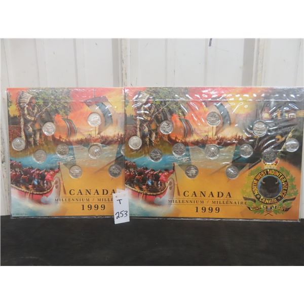 Two 1999 Canadian Millennium Coin Sets