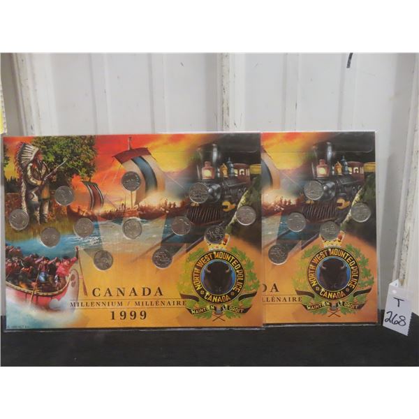 2 1999 Canadian Millennium 25¢ Coin Sets