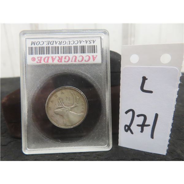 1948 Canadian 25¢ Coin, Graded by ACG