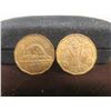 Image 2 : 5 Coins — 2 Canadian Tombac 5¢ (1942 & 1943) and 3 British Coins