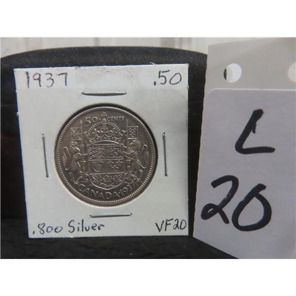 1937 Canadian 50¢ Coin