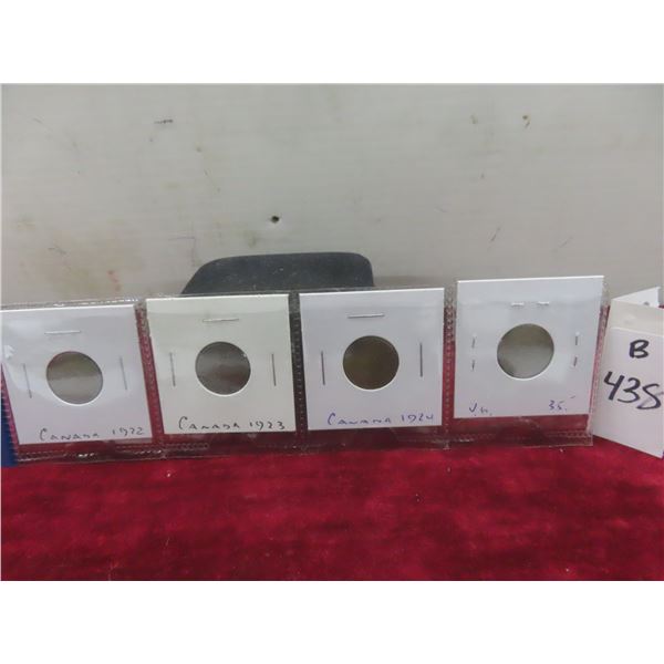 Canadian Pennies: 1927, 1923, 1924, 1925