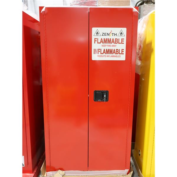 CABINET POUR PRODUITS INFLAMABLES ZENITH 34"x34"x66" (ROUGE) *AVEC BOSSES*