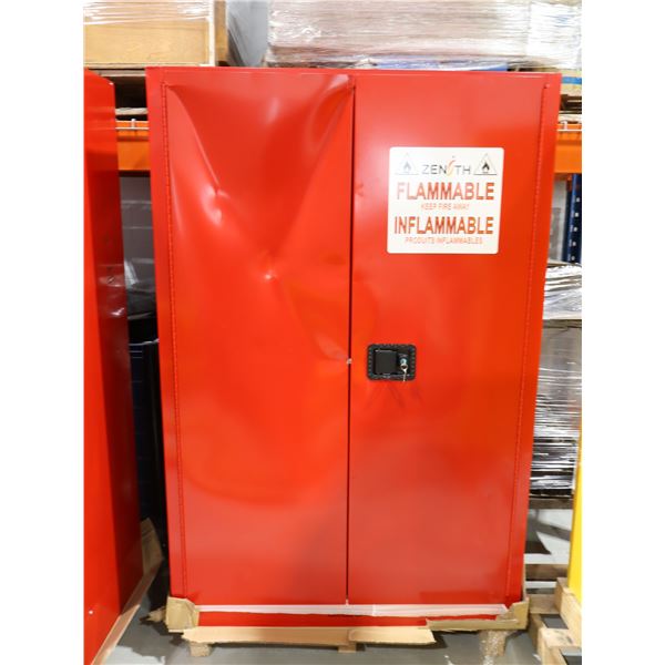 CABINET POUR PRODUITS INFLAMABLES ZENITH 43"x18"x66" (ROUGE) *AVEC BOSSES*