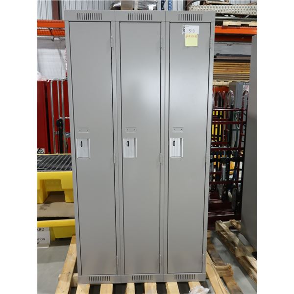 CASIERS 3-PORTES 36"x18"x78" (GRIS) *AVEC BOSSES*