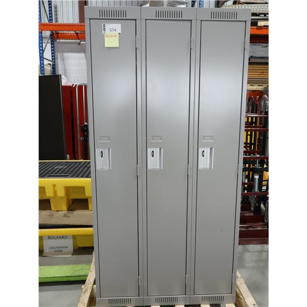 CASIERS 3-PORTES 36"x18"x78" (GRIS) *AVEC BOSSES*