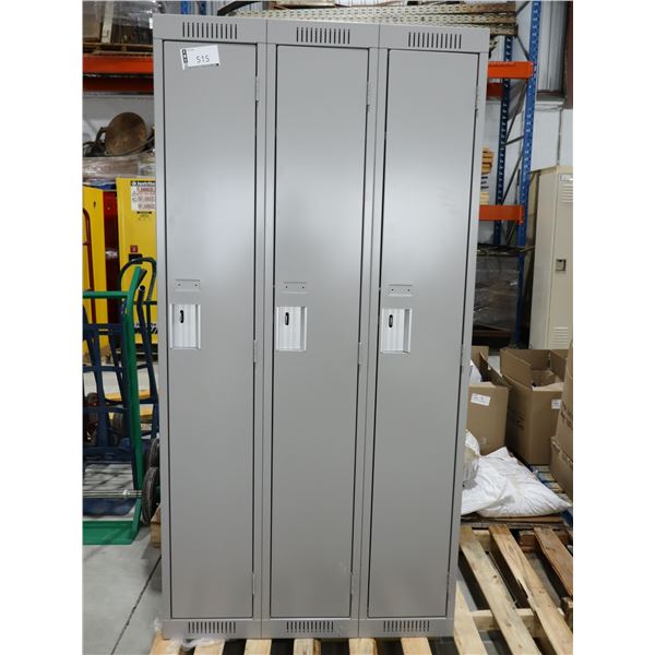 CASIERS 3-PORTES 36"x18"x78" (GRIS) *AVEC BOSSES*