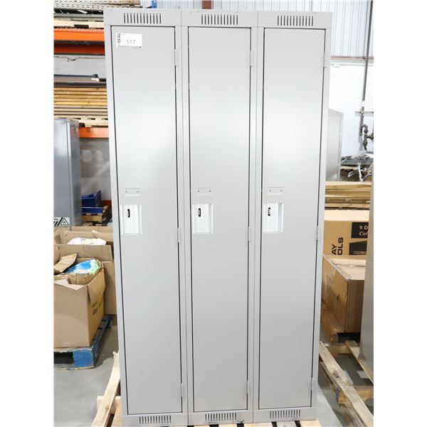 CASIERS 3-PORTES 36"x18"x78" (GRIS) *AVEC BOSSES*