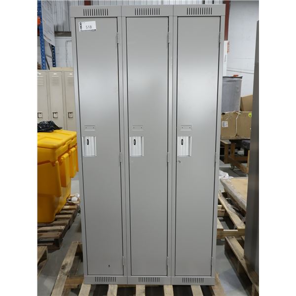 CASIERS 3-PORTES 36"x18"x78" (GRIS) *AVEC BOSSES*