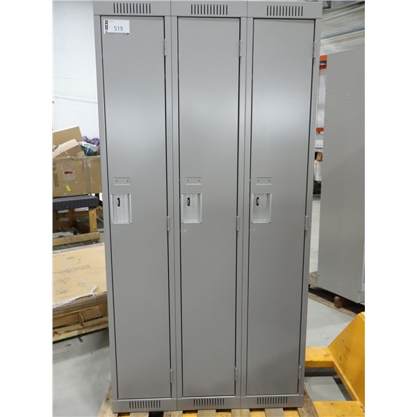 CASIERS 3-PORTES 36"x18"x78" (GRIS) *AVEC BOSSES*