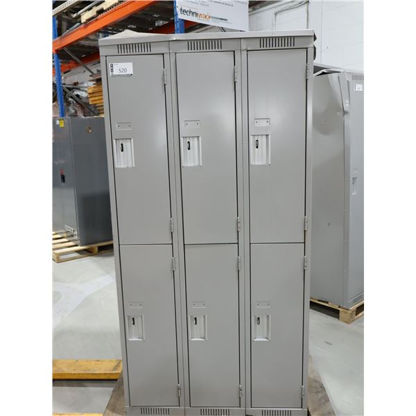 CASIERS 6-PORTES 36"x18"x78" (GRIS) *AVEC BOSSES*