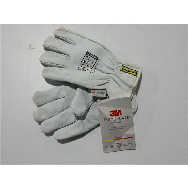 PAIRE DE GANTS TRAVAIL EN CUIR ENDURA 3M gr:LRG THHINSULATE