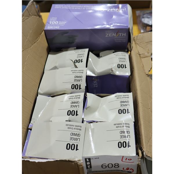 LOT DE 10 BTES DE 100 GANTS JETABLES ZENITH gr:LRG