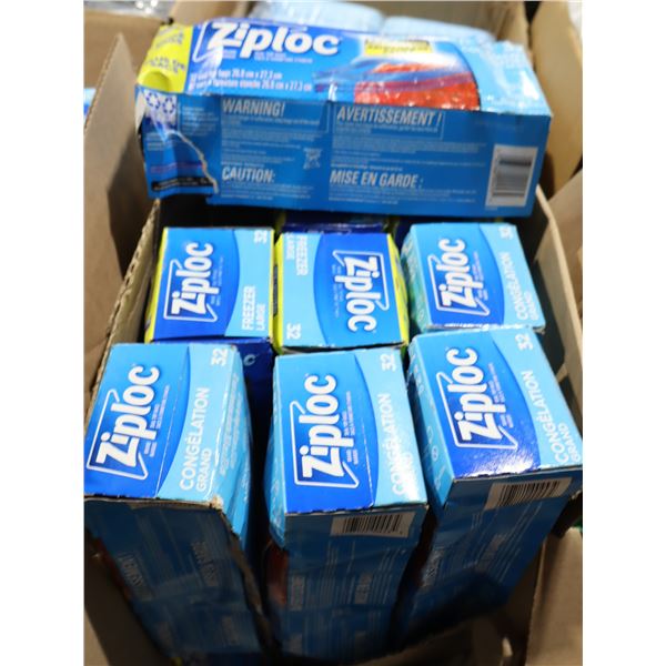 LOT DE 9 BTES DE 32 ZIPLOC CONGÉLATION GRAND 26.8cm x 27.3cm