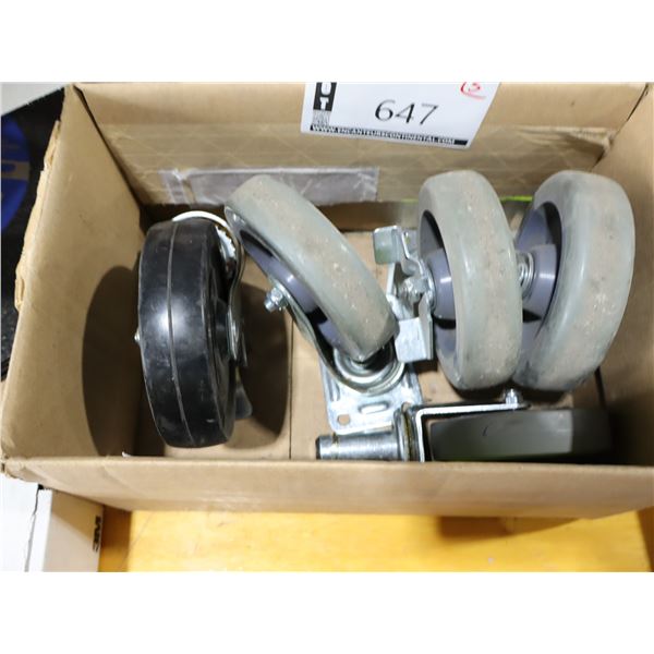 LOT DE 5 ROUES PIVOTANTE ASST