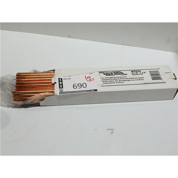 BTE DE 48pcs ÉLECTRODES DE GOUGEAGE AU CARBON REVETEMENT CUIVRE