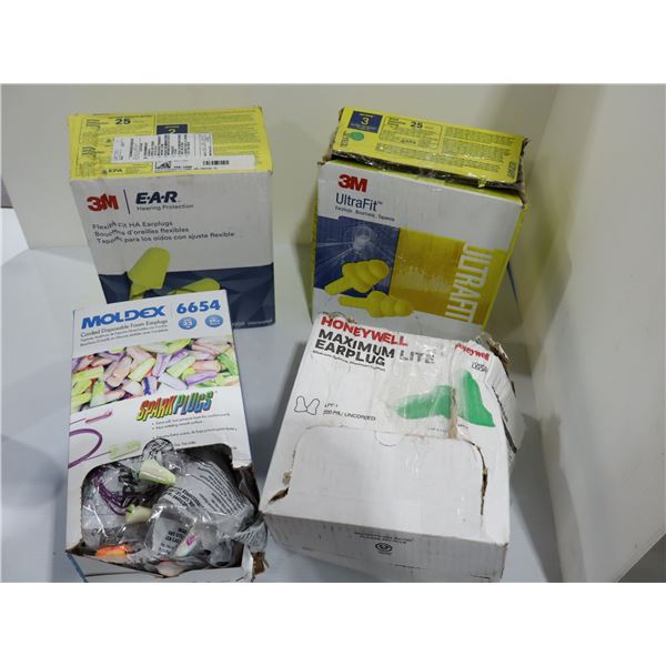 LOT DE 4 BTES DE BOUCHONS D'OREILLES EN MOUSSE ASST