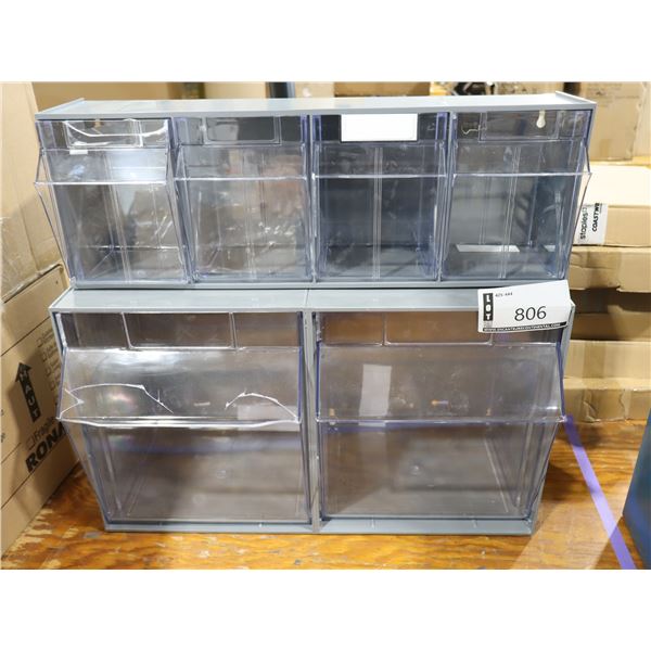 ENS DE RANGEMENT EN PLASTIQUE ASST -ENDOMMAGÉ