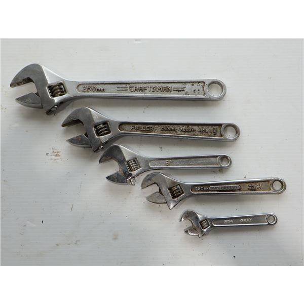 LOT DE 5 CLÉS AJUSTABLES ASST
