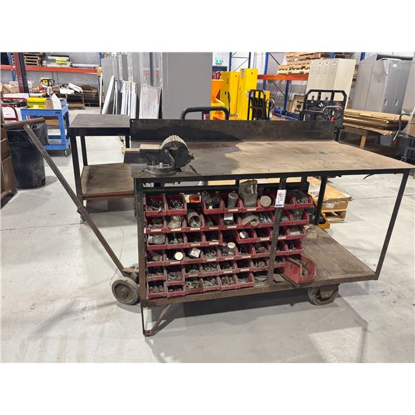 CHARIOT MOBILE EN MÉTAL 62"x34" A/ ÉTAU 5" ET QUINCAILLERIE