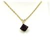 Image 2 : 14KT YELLOW GOLD NATURAL GARNET PENDANT WITH GOLD PLATED STERLING SILVER CHAIN, RETAIL $300.00. GARN