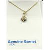 Image 3 : 14KT YELLOW GOLD NATURAL GARNET PENDANT WITH GOLD PLATED STERLING SILVER CHAIN, RETAIL $300.00. GARN