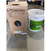 Image 1 : BUCKET OF PULLING LINE, BAILING TWINE, AND SPOOL OF COMMUNICATION CABLE