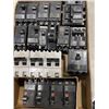 Image 2 : TRAY OF ASSORTED ELECTRICAL BREAKERS, INCLDUING SQAURE D, DUAL 40AMPS 50'S ETC