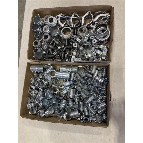 ASSORTED EMT COUPLINGS, CONNECTORS AND THREADED CHASE