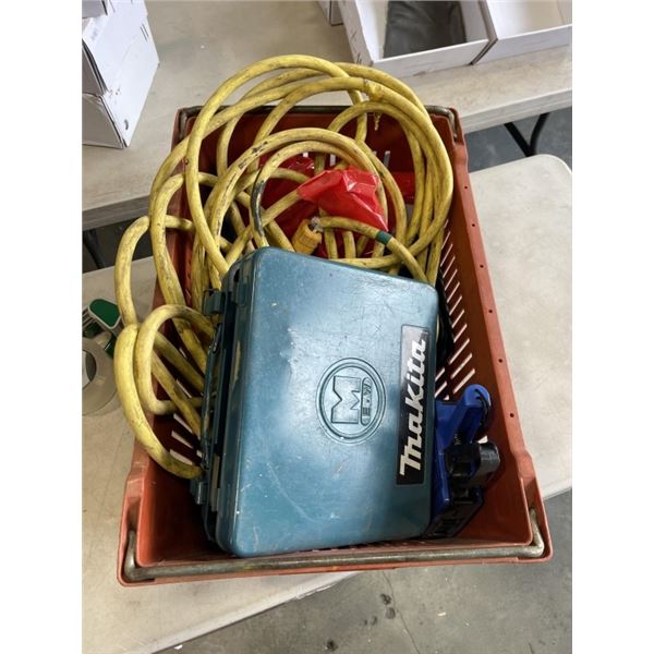 LARGE DRILL BITS, EXTENSION CORD, ASSORTED SHOP HARDWARE