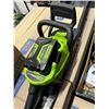 Image 3 : GREENWORKS 60V ELECTRIC CHAINSAW WITH BATTERY AND CHARGER