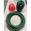 Image 1 : ARAI MOTORCYCLE HELMET AND GREEN HOSE