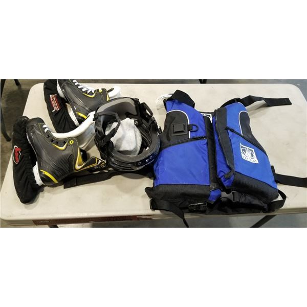 BODY GLOVE KAYAK LIFE VEST AND HOCKEY GEAR