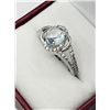 Image 1 : STERLING SILVER NATURAL BLUE TOPAZ (1.75CT) WITH CZ (0.20CT) RING, SIZE 7, W/A $260.00. BLUE TOPAZ I