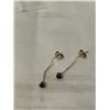 Image 2 : PAIR OF 10K GOLD W/ BLUE SAPPHIRE STONES DANGLE EARRINGS