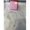 Image 1 : GOLD GUILDED STERLING SILVER SWAROVSKI CRYSTAL STONES NECKLACE, MARKED 925 SWAN ETC W/ ORIGINAL BOX